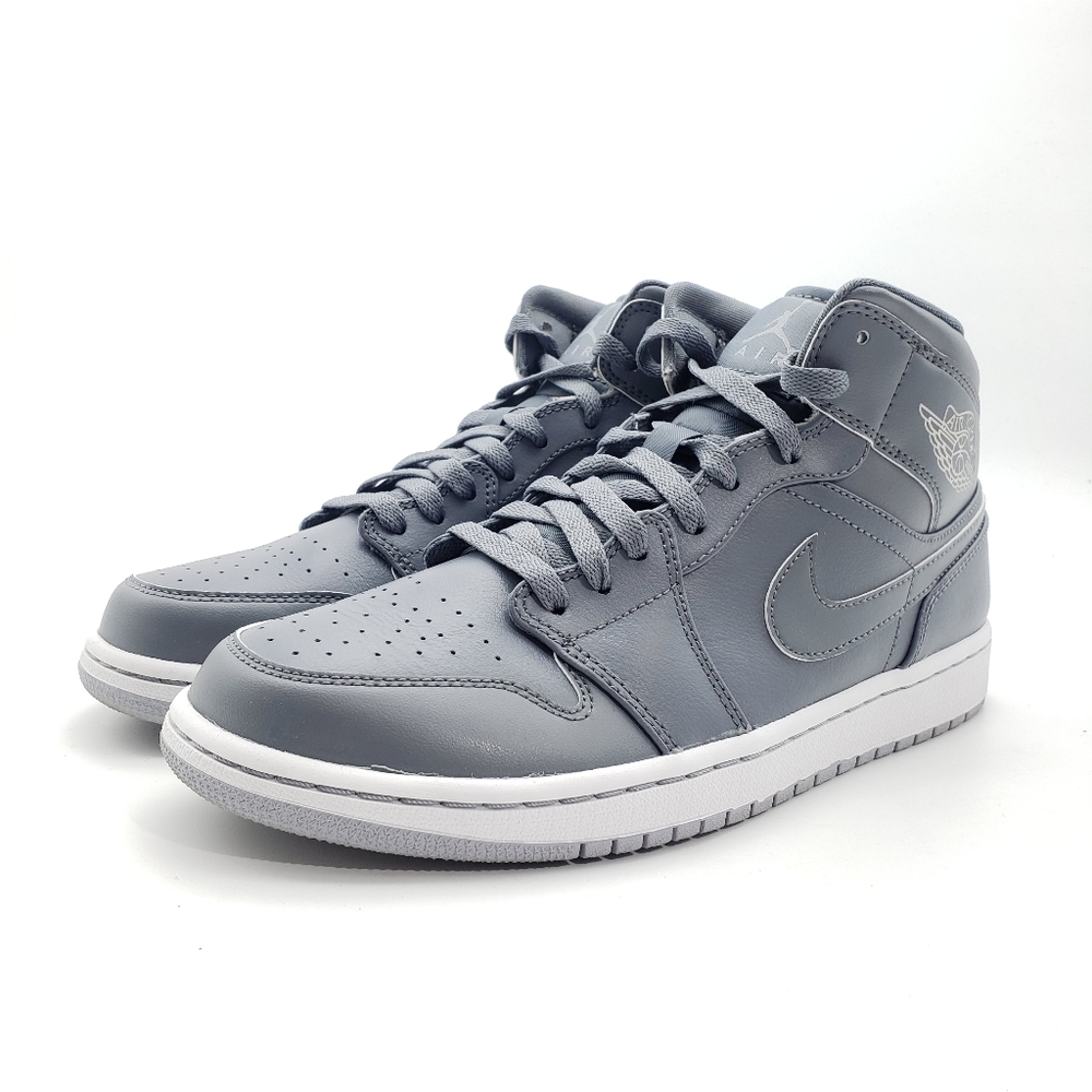 Nike Air Jordan 1 Mid Cool Gray Mens Basketball Sneakers Shoes size 9 554724-031
